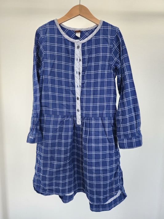 Tea Collection Blue Plaid Dress, size 7 (kids)