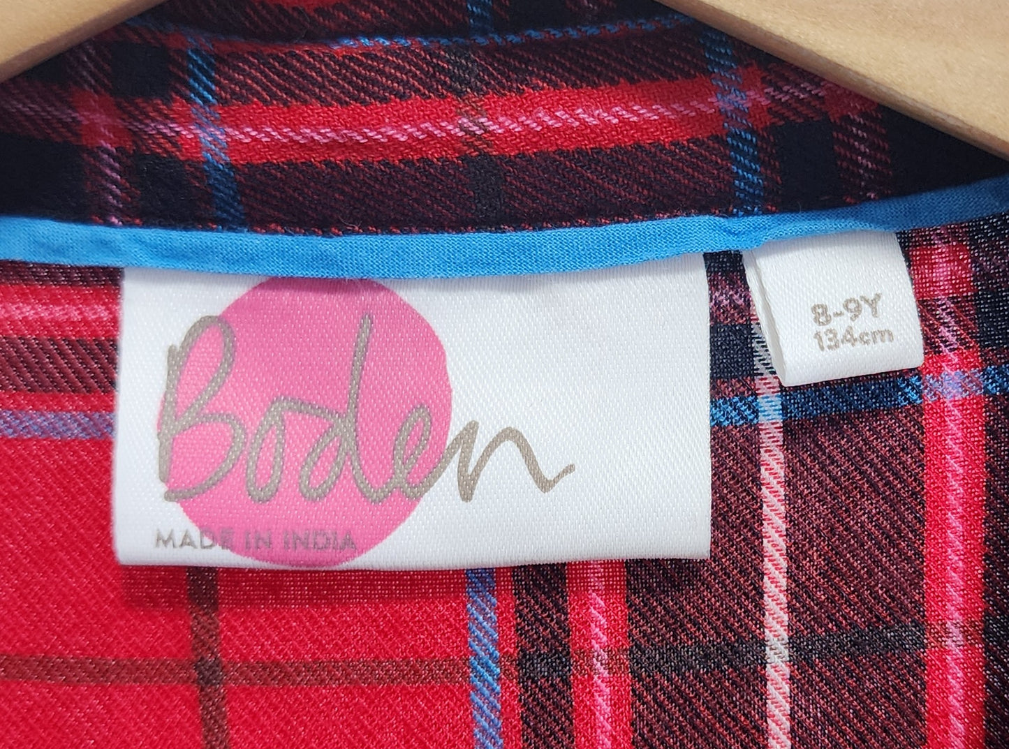 Mini Boden Red Plaid Dress, Size 8/9 (Kids)