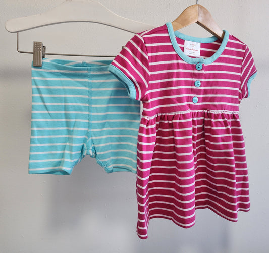 Hanna Andersson set: dress and shorts, size 80 (baby)
