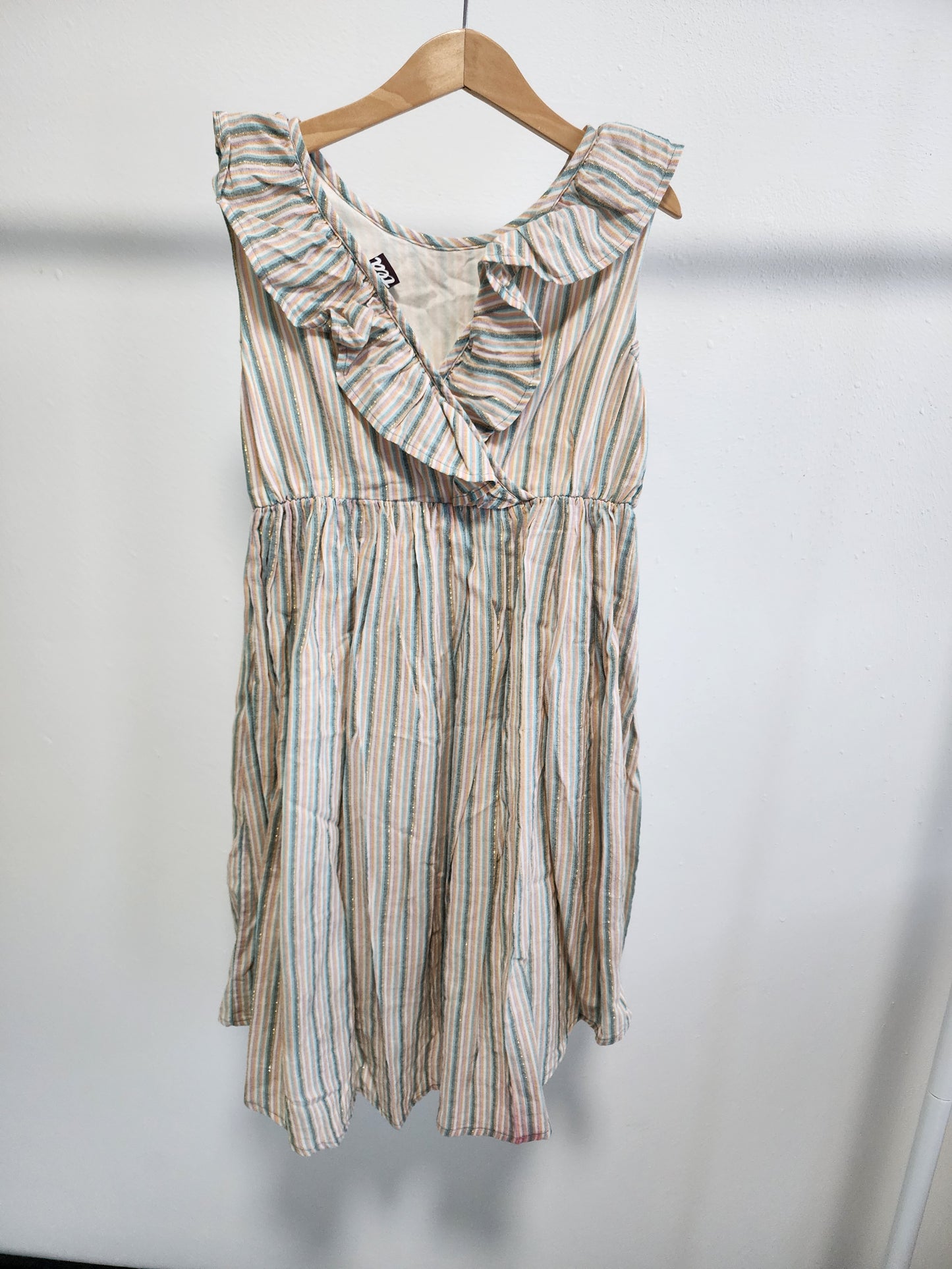 Tea Collection Metallic Stripe Dress, Size 8 (Kids)